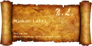 Nyakas Lotti névjegykártya